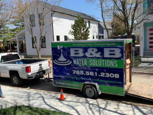b and b water solutions trailer with logo